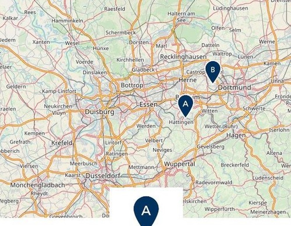 Screenshot einer Landkarte