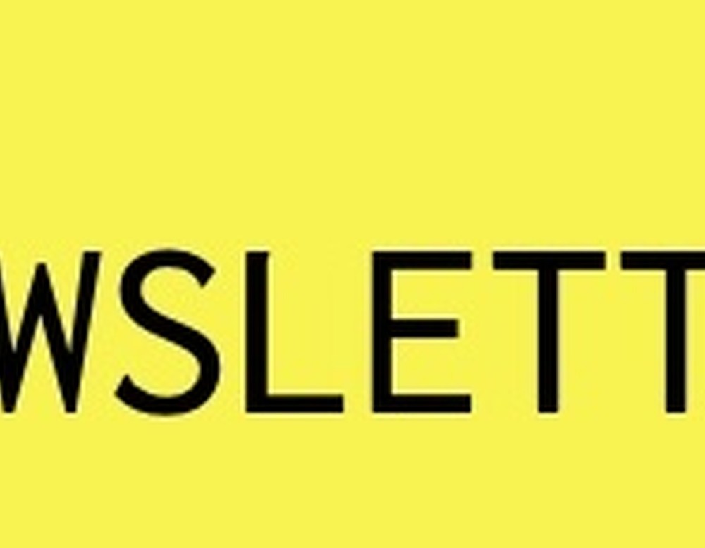 Das Wort Newsletter auf gelben Grund Das Wort Newsletter auf gelben Grund