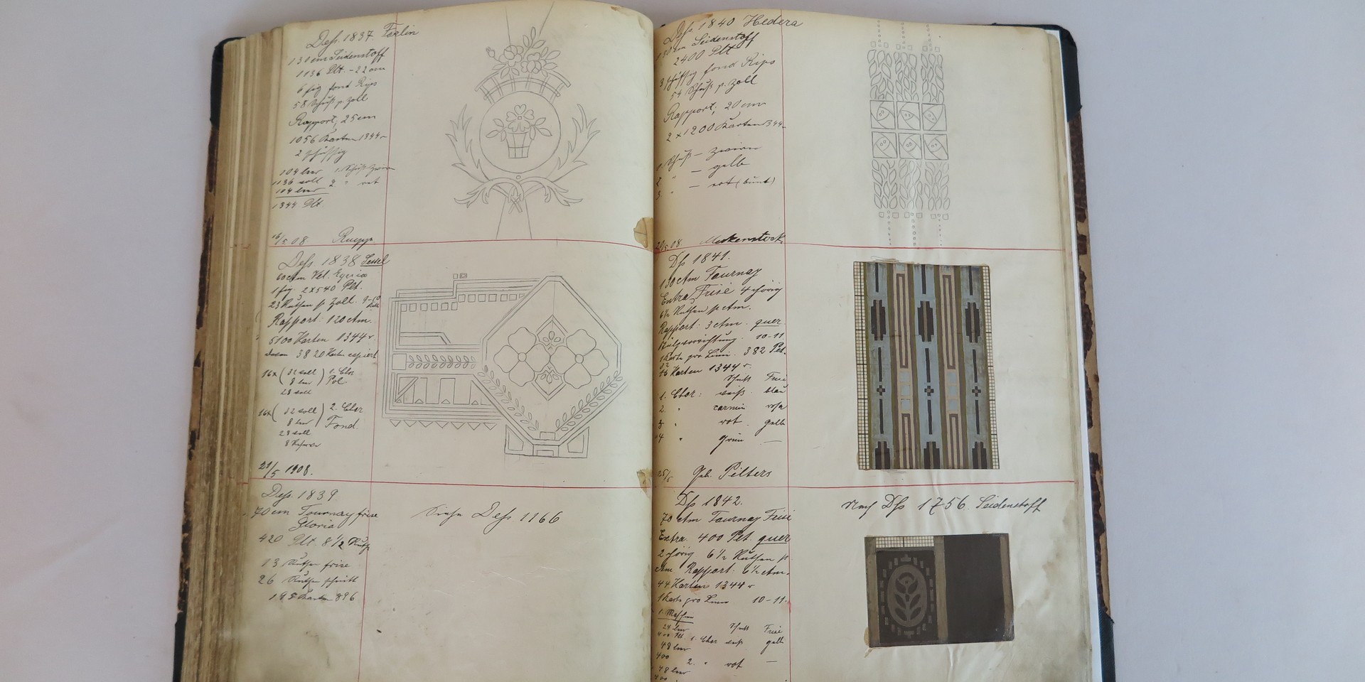 Ein Musterbuch mit Zeichnungen und Beschreibungen für Stickereien